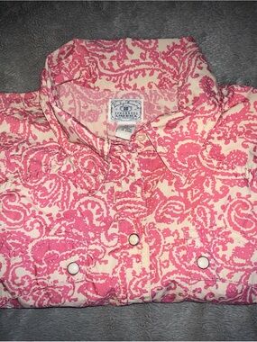 Lucky Brand Pink Paisley Snap-Front Shirt